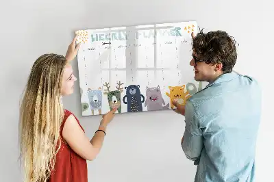 Magnetická kreslící tabule týdenní plánovač pro děti