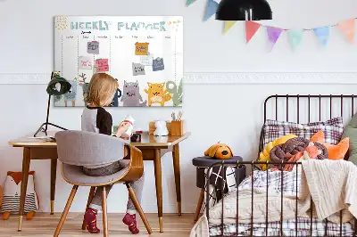 Magnetická kreslící tabule týdenní plánovač pro děti