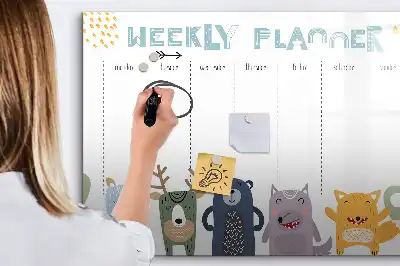 Magnetická kreslící tabule týdenní plánovač pro děti