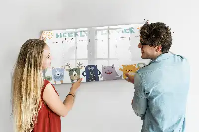 Magnetická kreslící tabule týdenní plánovač pro děti