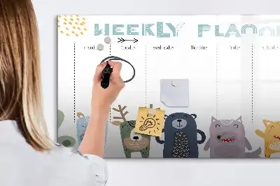 Magnetická kreslící tabule týdenní plánovač pro děti