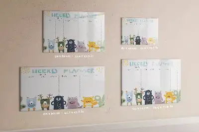 Magnetická kreslící tabule týdenní plánovač pro děti