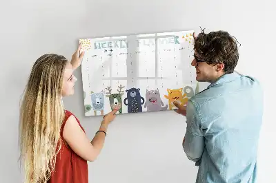 Magnetická kreslící tabule týdenní plánovač pro děti