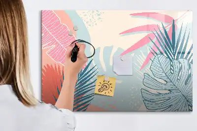 Popisovatelná magnetická tabule pastelové listy