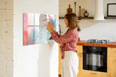 Popisovatelná magnetická tabule pastelové listy