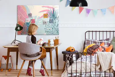 Popisovatelná magnetická tabule pastelové listy