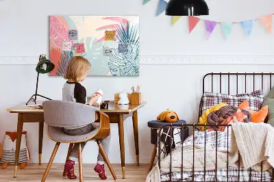 Popisovatelná magnetická tabule pastelové listy