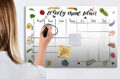 Magnetická tabule na plánování jídelníčku týdenní plánovač