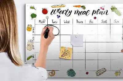 Magnetická tabule na plánování jídelníčku týdenní plánovač