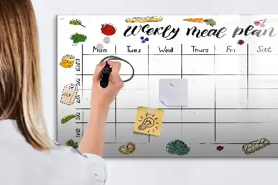 Magnetická tabule na plánování jídelníčku týdenní plánovač