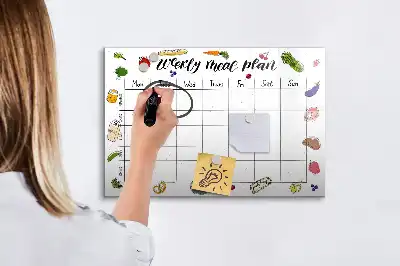Magnetická tabule na plánování jídelníčku týdenní plánovač