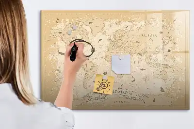 Magnetická kreslící tabule v designu vintage mapy světa