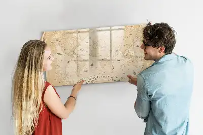 Magnetická kreslící tabule v designu vintage mapy světa