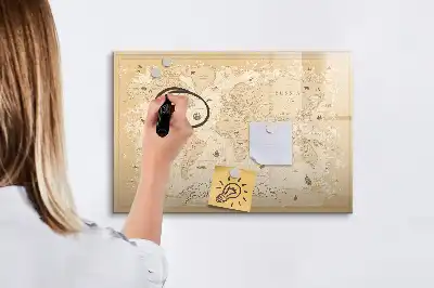 Magnetická kreslící tabule v designu vintage mapy světa