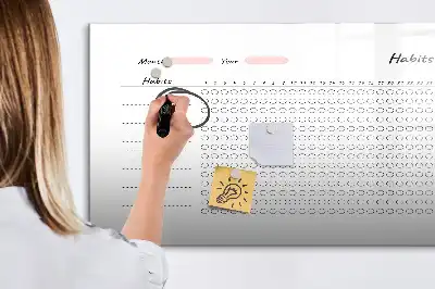 Magnetická kreslicí tabule pro sledování návyků