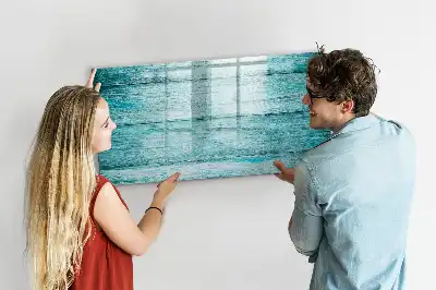 Magnetická kreslící tabule v designu modrého starého dřeva