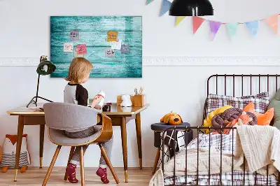 Magnetická kreslící tabule v designu modrého starého dřeva