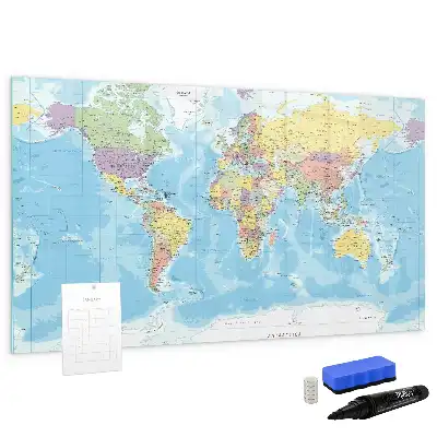 Politická mapa světa popisovatelná magnetická tabule