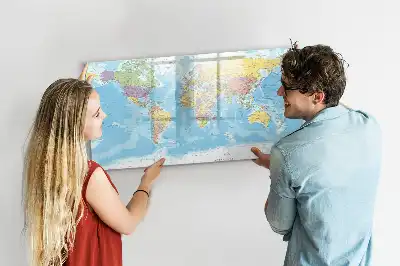 Politická mapa světa popisovatelná magnetická tabule