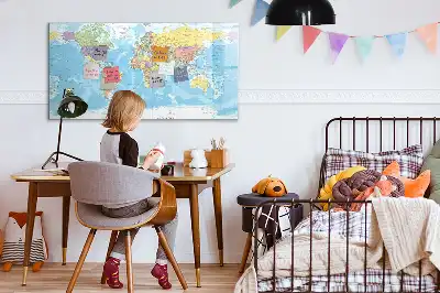 Politická mapa světa popisovatelná magnetická tabule