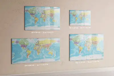 Politická mapa světa popisovatelná magnetická tabule