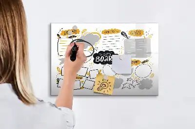 Popisovatelná magnetická tabule s motivem novoročních cílů