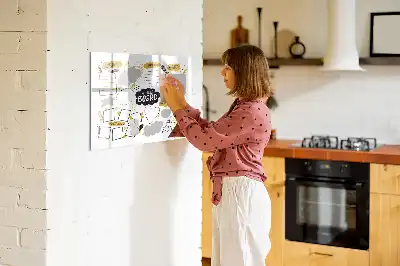 Popisovatelná magnetická tabule s motivem novoročních cílů