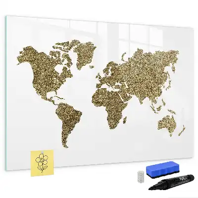 Mapa světa popisovatelná magnetická tabule