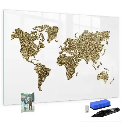 Mapa světa popisovatelná magnetická tabule