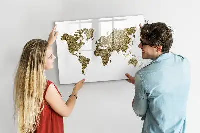 Mapa světa popisovatelná magnetická tabule