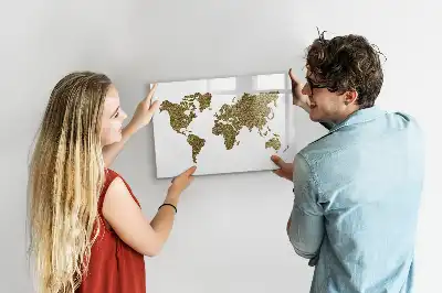Mapa světa popisovatelná magnetická tabule