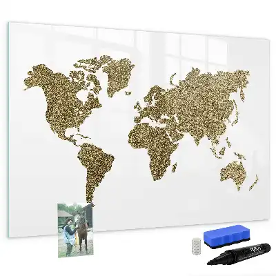 Mapa světa popisovatelná magnetická tabule