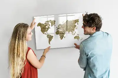 Mapa světa popisovatelná magnetická tabule