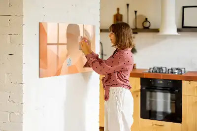 Magnetická kreslící tabule s motivem abstrakce trojúhelníku