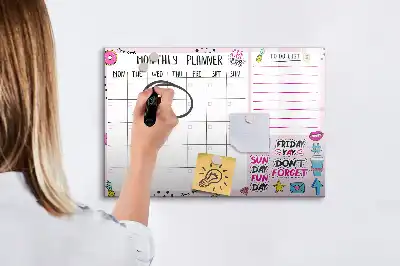 Magnetická kreslící tabule měsíční plánovač