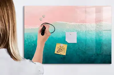 Popisovatelná magnetická tabule s motivem pláže a moře
