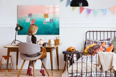 Popisovatelná magnetická tabule s motivem pláže a moře