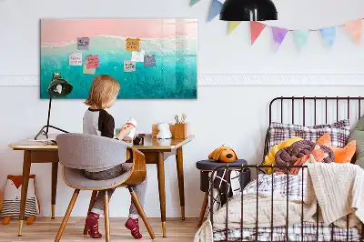 Popisovatelná magnetická tabule s motivem pláže a moře