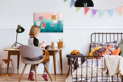 Popisovatelná magnetická tabule s motivem pláže a moře