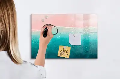 Popisovatelná magnetická tabule s motivem pláže a moře