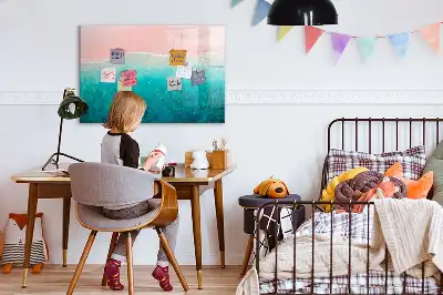 Popisovatelná magnetická tabule s motivem pláže a moře