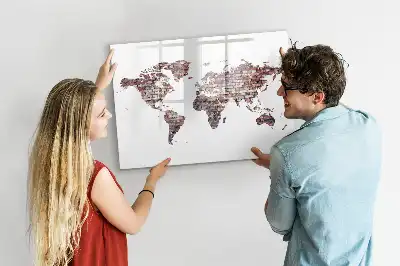 Magnetická kreslící tabule cihlová mapa světa