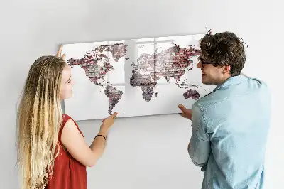 Magnetická kreslící tabule cihlová mapa světa