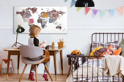 Magnetická kreslící tabule cihlová mapa světa