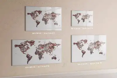Magnetická kreslící tabule cihlová mapa světa