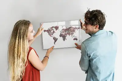 Magnetická kreslící tabule cihlová mapa světa