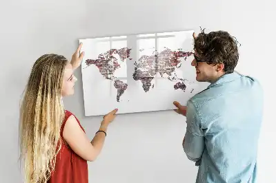 Magnetická kreslící tabule cihlová mapa světa
