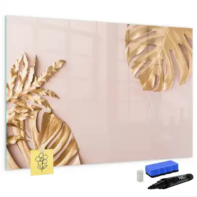 Magnetická kreslící tabule se vzorem zlatých tropických listů