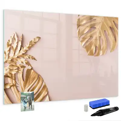 Magnetická kreslící tabule se vzorem zlatých tropických listů