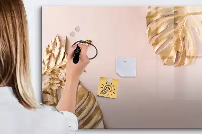 Magnetická kreslící tabule se vzorem zlatých tropických listů